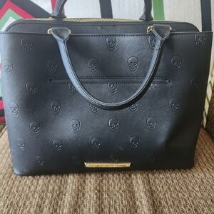 Betsey Johnson Black Satchel with Embossed Design